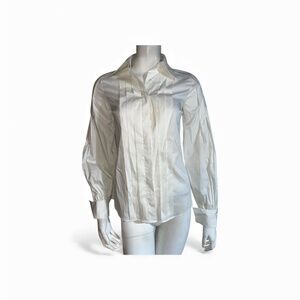 robert rodriguez long sleeve pleated button up shirt size 0 X